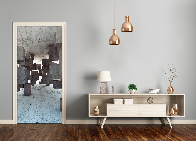 Adesivo em porta Cubos em concreto