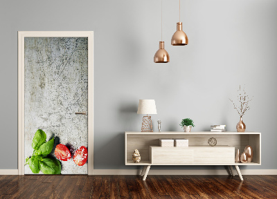 Adesivo em porta Tomates e manjericão