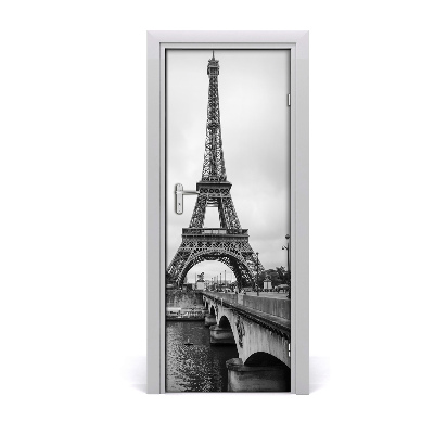 Papel de parede em porta Torre Eiffel