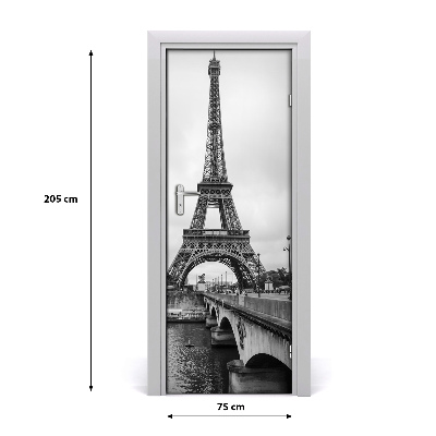Papel de parede em porta Torre Eiffel
