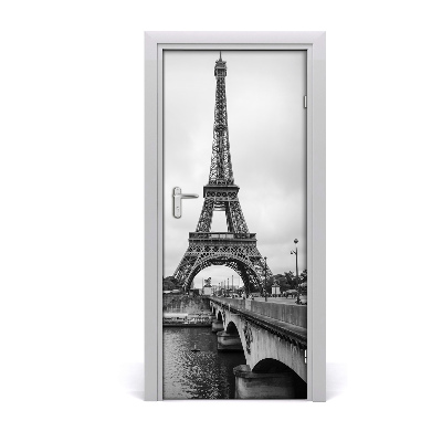 Papel de parede em porta Torre Eiffel