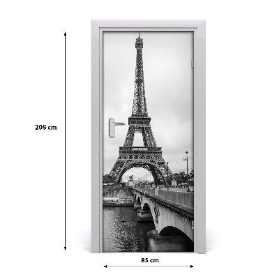 Papel de parede em porta Torre Eiffel