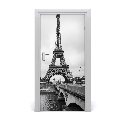 Papel de parede em porta Torre Eiffel