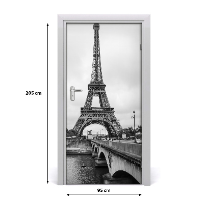 Papel de parede em porta Torre Eiffel