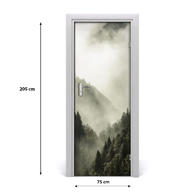 Autocolante para porta Nevoeiro sobre a floresta