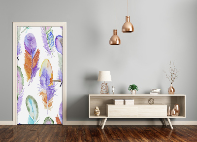 Autocolante para porta Penas coloridas