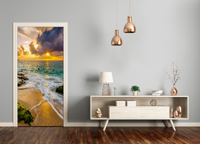 Adesivo em porta Pôr do sol no mar