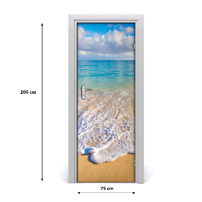 Papel de parede em porta Praia tropical