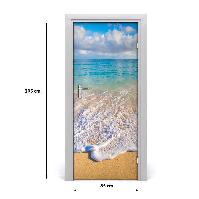 Papel de parede em porta Praia tropical