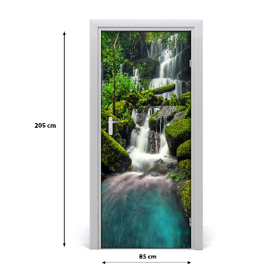 Adesivo em porta Cachoeira na selva