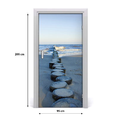 Autocolante para porta Paisagens Quebra-mar