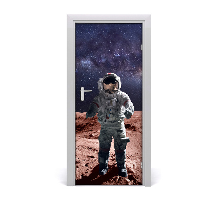 Papel de parede em porta Astronauta