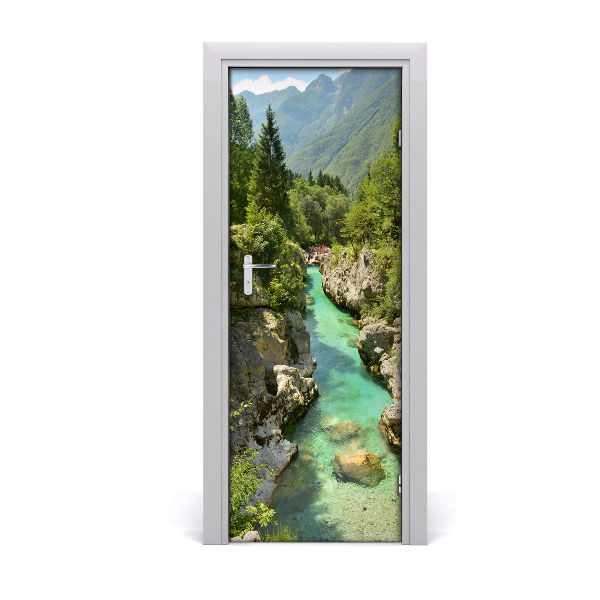 Adesivo em porta Riacho da montanha