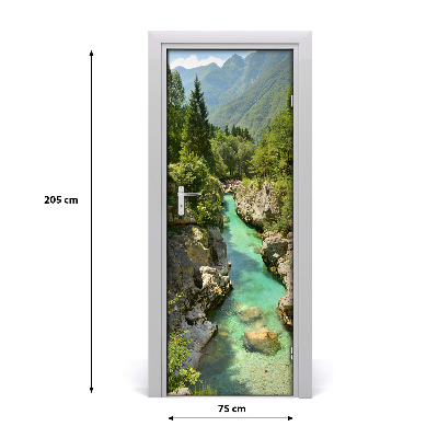 Adesivo em porta Riacho da montanha