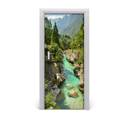 Adesivo em porta Riacho da montanha