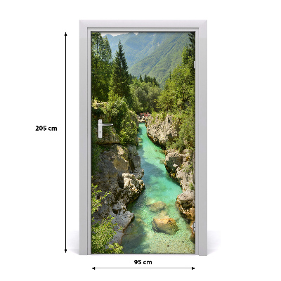 Adesivo em porta Riacho da montanha