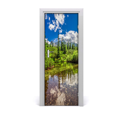 Papel de parede em porta Lago nas montanhas