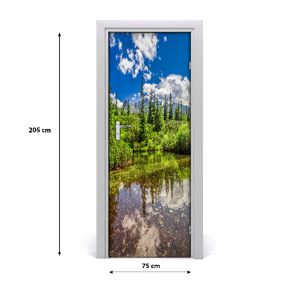 Papel de parede em porta Lago nas montanhas