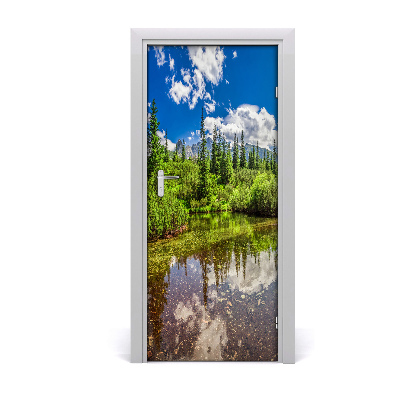 Papel de parede em porta Lago nas montanhas