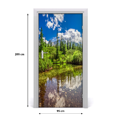 Papel de parede em porta Lago nas montanhas