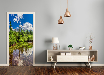 Papel de parede em porta Lago nas montanhas