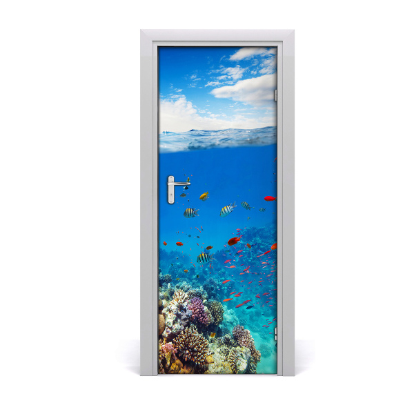 Autocolante para porta Recife de coral