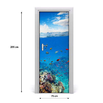 Autocolante para porta Recife de coral