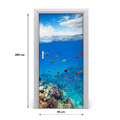 Autocolante para porta Recife de coral