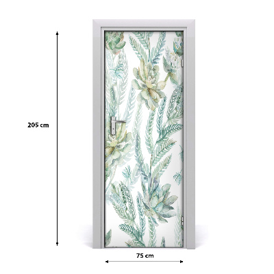 Adesivo em porta Padrão floral