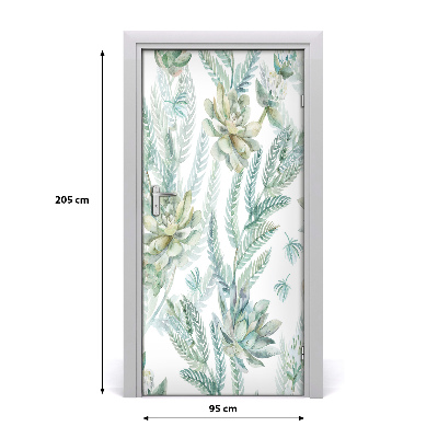 Adesivo em porta Padrão floral