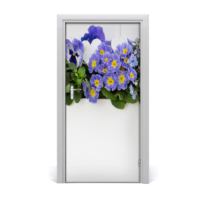 Papel de parede em porta Flores roxas