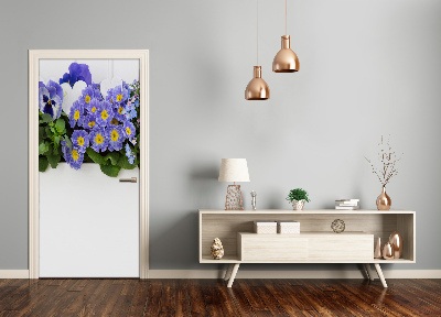 Papel de parede em porta Flores roxas