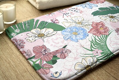 Tapete para casa de banho Flores coloridas