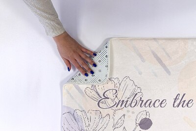 Tapete para casa de banho Arte de linha floral