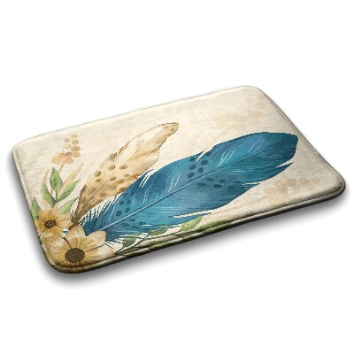 Tapete para casa de banho Pena e flores