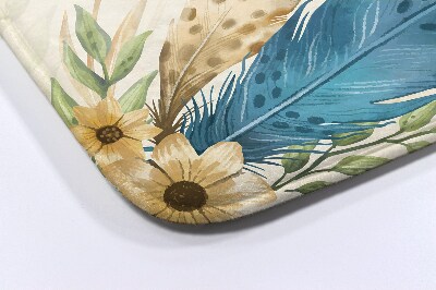 Tapete para casa de banho Pena e flores
