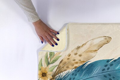 Tapete para casa de banho Pena e flores