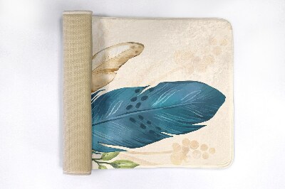 Tapete para casa de banho Pena e flores