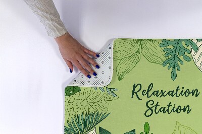 Tapete para banheira Folhas verdes