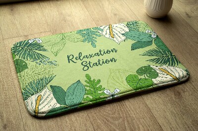 Tapete para banheira Folhas verdes