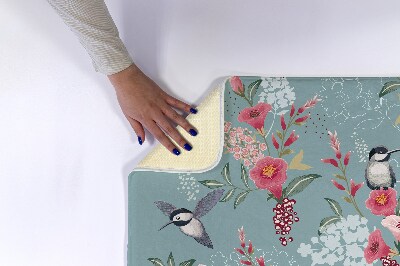 Tapete para casa de banho Flores Pássaros