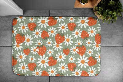 Tapete para casa de banho Flores de morango
