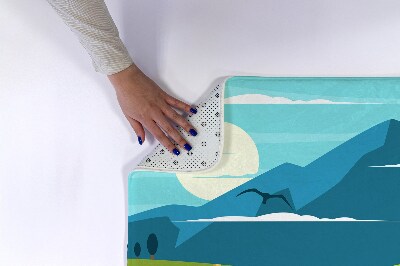 Tapete para banheira vista da montanha