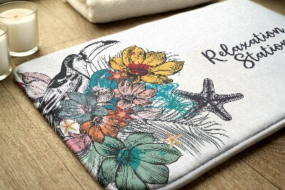 Tapete para banheira Pássaros Flores