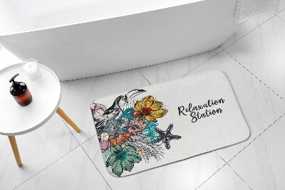 Tapete para banheira Pássaros Flores