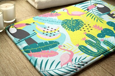 Tapete para casa de banho Pássaros Plantas Abstração