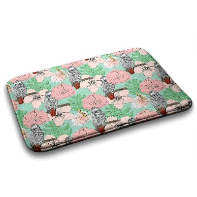 Tapete para casa de banho Pássaros Papagaio Flores