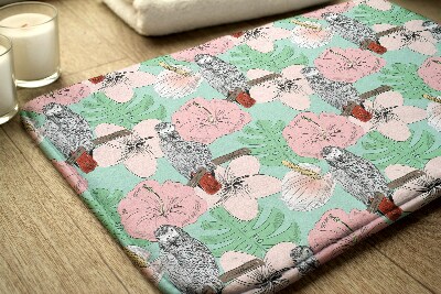 Tapete para casa de banho Pássaros Papagaio Flores