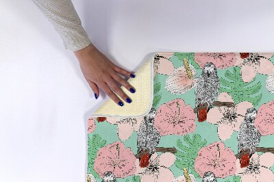 Tapete para casa de banho Pássaros Papagaio Flores