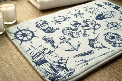 Tapete para casa de banho Símbolos do Mar